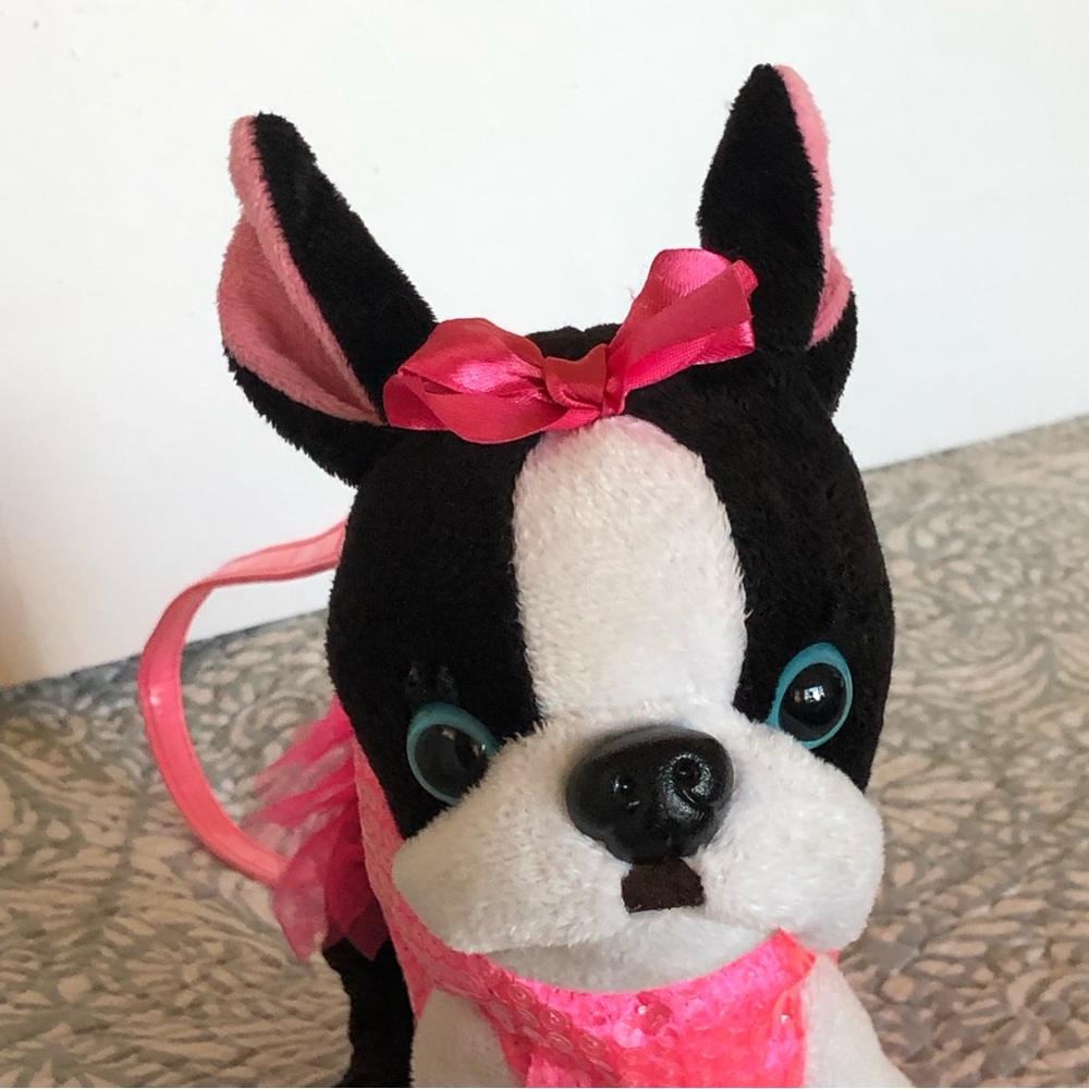 Poochie & CO Frenchie Dog Purse Pink Sequin TuTu